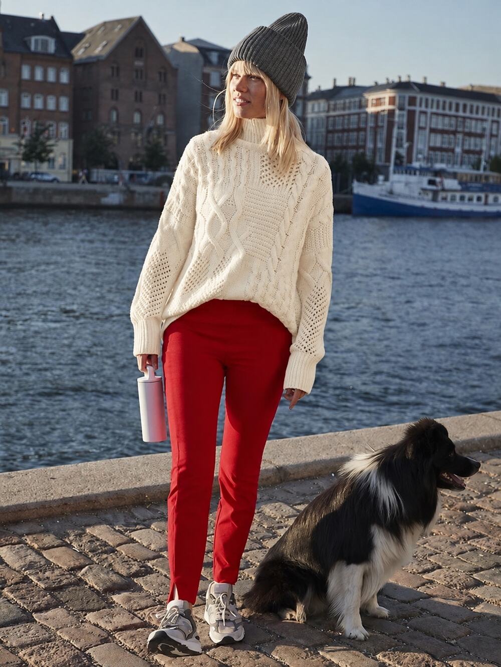 Athleta Bedford Wool Cashmere Cable Turtleneck Sweater Cream Size XS